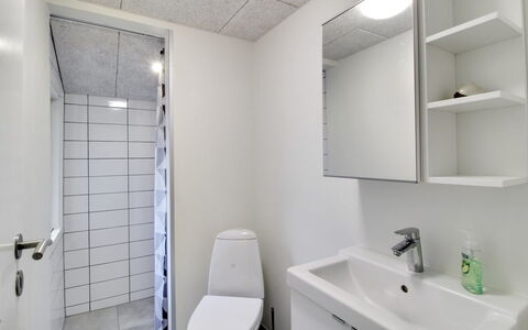 Cholena - 700M from the Sea: Gulvbelægning, Sanitærarmatur, Væg, Etage, Badeværelse, Håndvask, Toiletbræt, Indretning, Badeværelsesvask, Toilet
