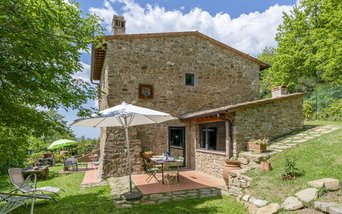 Casa Bosco D'arte Holiday Home , Greve In Chianti,: Plante, Møbel, Bygning, Sky, Ejendom, Himmel, Træ, Hus, Stol, Vindue