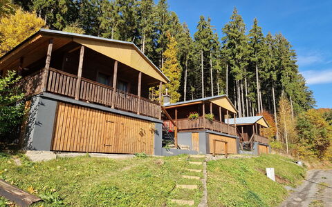 Lesní Plovárna B2: Plante, Himmel, Bygning, Træ, Træ, Land Lot, Hus, Sommerhus, Vindue, Naturlige Landskab