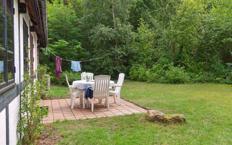 Rina - 250M from the Sea: Vegetationen, Busk, Forår, Sommerhus, Have, Skygge, Backyard, Gård, Stol