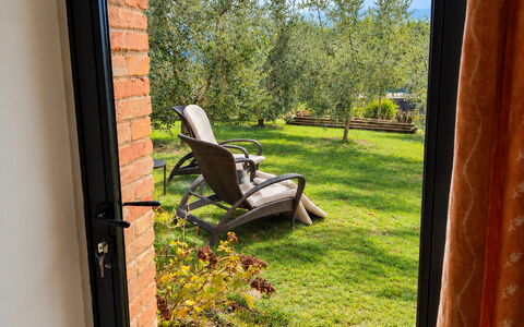 Lina - Podere Ribatti - Casole D'elsa, Toscana: Sollys, Bejdse, Have, Backyard, Landscaping, Hårdttræ, Home Dør, Eco Hotel, Hacienda