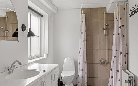 Haralde: Sanitærarmatur, Badeværelse, Væg, Indretning, Gulvbelægning, Etage, Håndvask, Loft, Vvs, Toilet