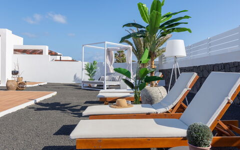 Playa Blanca 660: Udendørs Møbler, Stol, Udvej, Blomsterkrukke, Liggestol, Skygge, Eco Hotel, Stueplante, Altan, Hotel