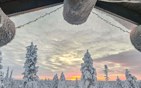 Kauniskelo B: Træ, Hus, Sne, Sommerhus, Hjem, Vinter, Tag, Fryser, Sidespor, Hældning