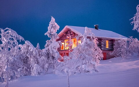 Uuvana: Træ, Sne, Vinter, Sommerhus, Fryser, Hjem, Bjælkehytte, Lærk, Sidespor