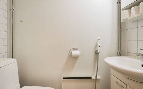 Soidinaukia a 11: Badeværelse, Toiletbræt, Badeværelsesvask, Sanitærarmatur, Væg, Toilet, Håndvask, Gulvbelægning, Indretning, Etage
