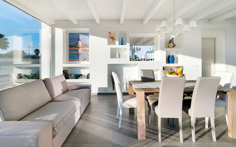 Casa Biancoverde - Marsala, Sicilia: Møbel, Couch, Billedramme, Bord, Azure, Stol, Indretning, Stue, Arkitektur, Bygning