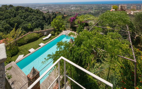 Villa Maestosa - Camaiore, Toscana: Vand, Ejendom, Himmel, Botanik, Bygning, Træ, Plante, Arkitektur, Vegetationen, Urban Design