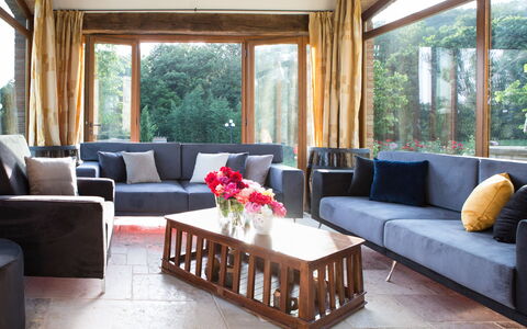 Villa Niccione: Blomst, Møbel, Bord, Couch, Ejendom, Plante, Indretning, Belysning, Studio Couch, Stue