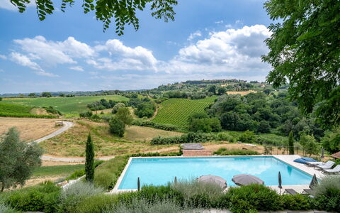 Pendolino Spereto Apartment With Pool, Montaione: Svømmepøl, Udendørs Møbler, Have, Estate, Eco Hotel, Landscaping, Liggestol, Plantation, Villa, Ferieby