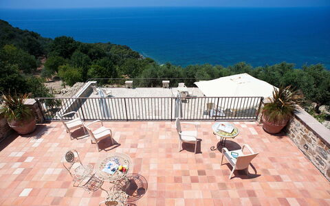 Pietramare - Castellabate, Campania: Himmel, Plante, Vand, Ejendom, Blomsterkrukke, Badeby, Bygning, Træ, Udendørs Møbler, Gulvbelægning