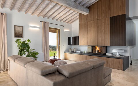 Villa Velari In Volterra With Private Pool, Ac: Ejendom, Møbel, Plante, Bygning, Komfort, Træ, Stue, Indretning, Arkitektur, Etage