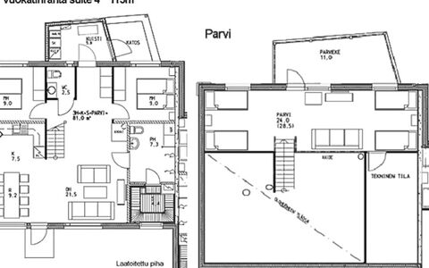 Vuokatinranta Suite 4 C: Møbel, Indretning, Gulvbelægning, Etage, Bord, Loft, Køkken & Spisebord, Belysning, Stol, Hjem