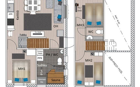 Golfarinkunnas 7B: Møbel, Indretning, Gulvbelægning, Etage, Bord, Loft, Køkken & Spisebord, Belysning, Stol, Hjem
