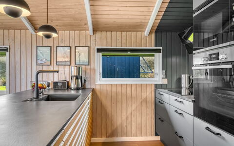 Ofrath - 350M to the Fjord: Træ, Køkken, Loft, Husholdningsapparat, Køkken Apparat, Countertop, Større Bandage, Lysarmatur, Bejdse, Hårdttræ