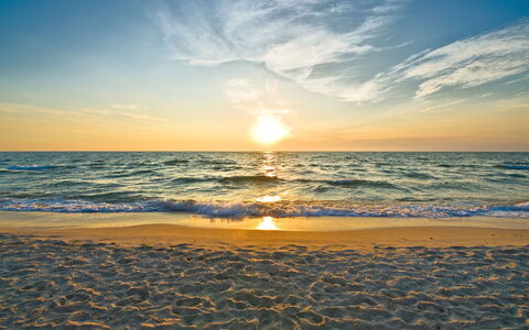 Zum Sonnenhügel: Blå, Vand, Daytime, Krop Af Vand, Horisont, Sol, Strand, Hav, Solnedgang