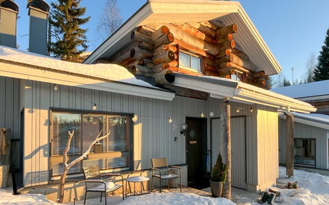 Rukaköngäs 27: Træ, Sne, Sommerhus, Vinter, Tag, Hjem, Fryser, Bjælkehytte, Sidespor, Hældning