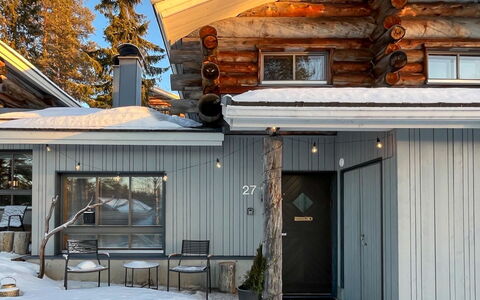 Rukaköngäs 27: Træ, Sne, Sommerhus, Vinter, Tag, Hjem, Fryser, Bjælkehytte, Sidespor, Hældning