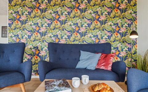 Rico - 50M from the Sea: Tapet, Floral Design, Maling, Stue, Moderne Kunst