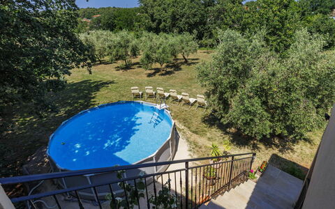 Fameja: Blå, Svømmepøl, Skygge, Backyard, Have, Landscaping, Udvej, Gård, Udendørs Møbler, Eco Hotel