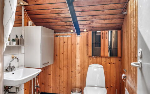 Jantje - 500M to the Fjord: Sanitærarmatur, Træ, Gulvbelægning, Toilet, Toiletbræt, Etage, Badeværelse, Håndvask, Vvs, Tap