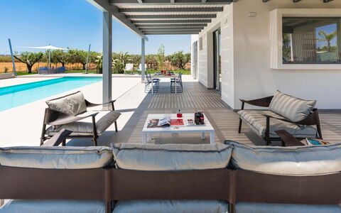 Villa Marzamemi: Møbel, Udendørs Møbler, Stol, Udvej, Skygge, Svømmepøl, Gårdhave, Eco Hotel, Udendørs Struktur, Udendørs Bord