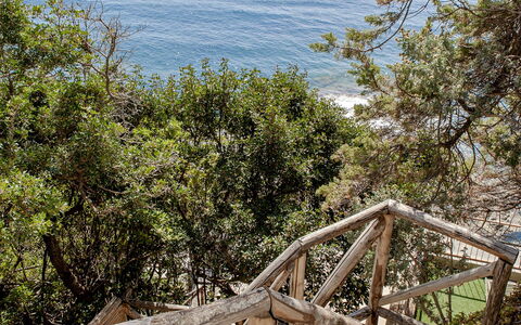 Vistamare: Træ, Gelænder, Hav, Kyst, Coastal Og Oceaniske Landskabsformer, Ocean, Trappe, Kyst, Hegn, Tropics