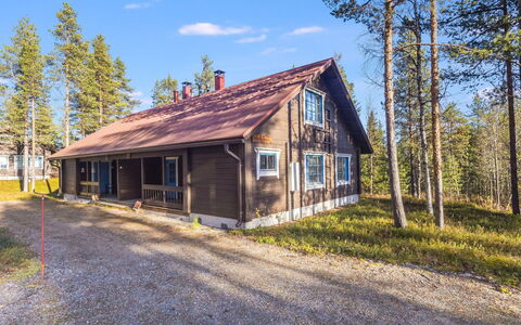 Marjarinne 8 a: Træ, Sommerhus, Bjælkehytte, Skov, Skur, Garden Bygninger, Lærk, Woodland, Bejdse