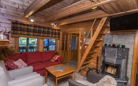 Marjarinne 8 a: Træ, Sommerhus, Bjælkehytte, Skov, Skur, Garden Bygninger, Lærk, Woodland, Bejdse