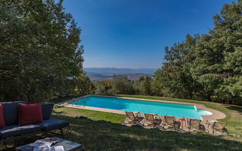 Villa Linchiano: Svømmepøl, Landskab, Land Lot, Landscaping, Stuehus, Eco Hotel, Estate, Villa, Backyard