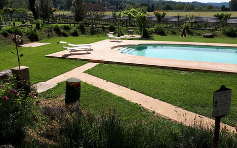 Appartamento Scuderia Del Borgo, Wifi, Perugia: Have, Svømmepøl, Udendørs Møbler, Lawn, Skygge, Backyard, Landscaping, Fritid, Parkere, Water Feature