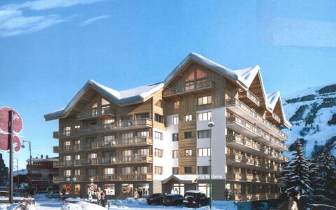 Résidence B: Lejlighed, Vinter, Sne, Ejerlejlighed, Fryser, Glacial Landskabsform, Alps, Bjerglandsby, Hotel, Altan