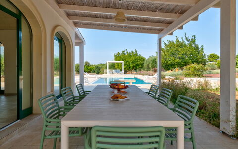 Villa Prestige: Møbel, Udendørs Møbler, Bord, Indretning, Stol, Gulvbelægning, Køkken & Spisebord, Etage, Svømmepøl, Udendørs Bord