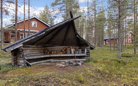 Kevätruska a: Træ, Sne, Vinter, Sommerhus, Fryser, Hjem, Bjælkehytte, Lærk, Sidespor