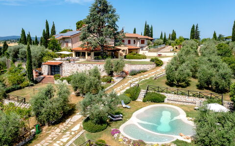 Villa Elsa di Bibbiano Pool, Sauna and View: Landskab, Have, Landscaping, Estate, Hacienda, Udvej, Backyard, Villa, Stuehus, Gård