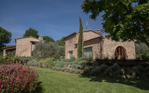Villa Cortona: Eco-Sustainable Luxury Estate with: Busk, Have, Plantesamfund, Bunddække, Landscaping, Estate, Mursten, Stuehus, Gård