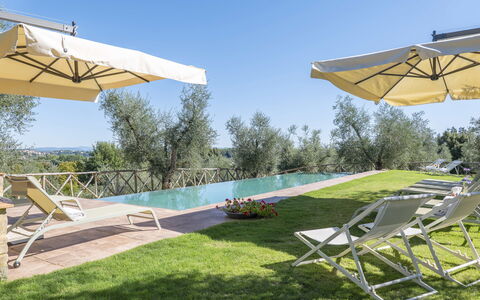 Villa del Mangia - Luxury Villa with Infinity Pool: Blå, Svømmepøl, Udendørs Møbler, Stol, Liggestol, Landscaping, Villa, Eco Hotel, Udvej, Plantation