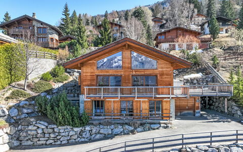 Chalet Roose: Hus, Hjem, Sommerhus, Hældning, Lærk, Landsby, Bjerglandsby, Bjælkehytte, Alps, Veranda