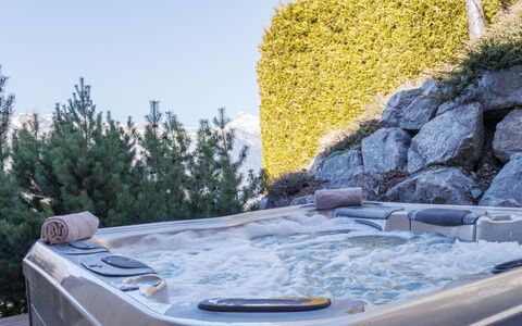 Chalet Roose: Badekar, Jacuzzi, Sanitærarmatur, Vinter, Water Feature, Svømmepøl, Blomsterkrukke, Stueplante