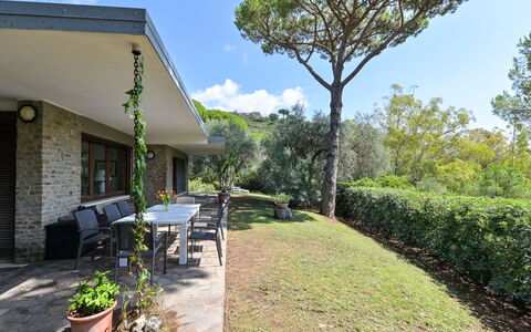 Villa Anna: Hus, Hjem, Tag, Sommerhus, Busk, Sidespor, Estate, Stuehus, Have, Landscaping