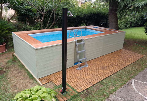 Casa Silvia: Træ, Gulvbelægning, Svømmepøl, Etage, Kompositmateriale, Bejdse, Hårdttræ, Have, Backyard, Skygge