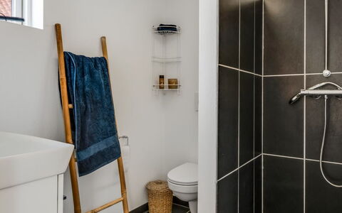 Albine - 150M from the Sea: Væg, Gulvbelægning, Etage, Sanitærarmatur, Indretning, Toilet, Badeværelse, Toiletbræt, Vvs, Flise