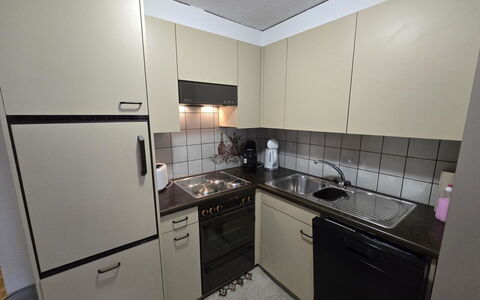 Ferienwohnung Selva: Køkken Apparat, Køkken, Større Bandage, Countertop, Køkkenvask, Cabinetry, Gulvbelægning, Komfur, Komfur, Håndvask