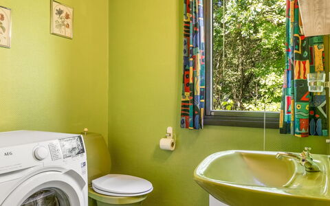 Aron - 30Km from the Sea: Grøn, Indretning, Sanitærarmatur, Badeværelse, Gulvbelægning, Etage, Toiletbræt, Belysning, Hjem, Toilet