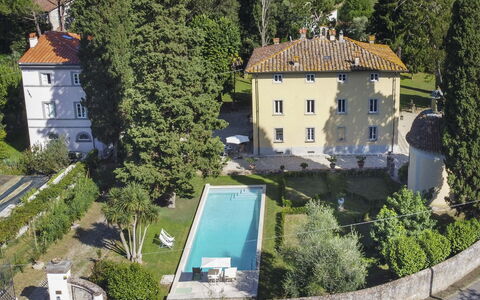 Villa Tambellini De Fondra: Estate, Have, Svømmepøl, Lawn, Villa, Mansion, Hæk, Evergreen