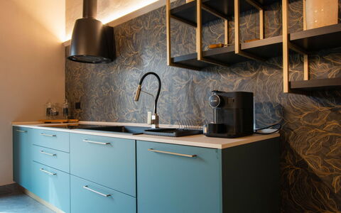 Michelle: Køkken, Countertop, Indretning, Cabinetry, Gulvbelægning, Køkkenvask, Køkken Apparat, Sanitærarmatur, Belysning, Møbel