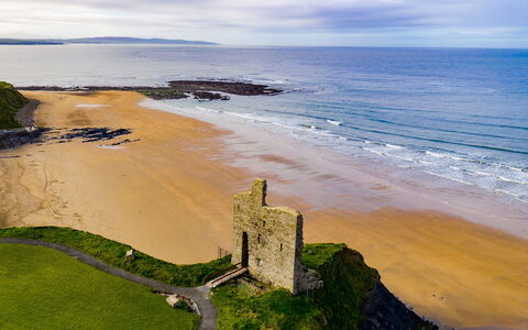 Ballybunion(Tr4) Hc No 27: Kyst, Hav, Rots, Coastal Og Oceaniske Landskabsformer, Kyst, Terræn, Strand, Ocean, Headland, Promontory