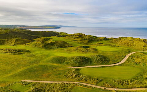 Ballybunion(Tr4) Hc No 21: Bakke, Highland, Kyst, Græs-, Terræn, Coastal Og Oceaniske Landskabsformer, Hav, Headland, Faldt, Pasture
