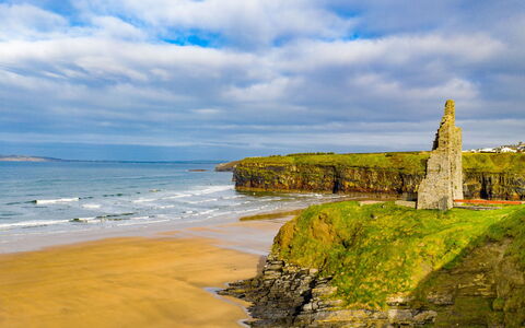 Ballybunion(Tr4) Hc No 21: Kyst, Hav, Coastal Og Oceaniske Landskabsformer, Rots, Sommer, Terræn, Kyst, Ocean, Strand, Headland
