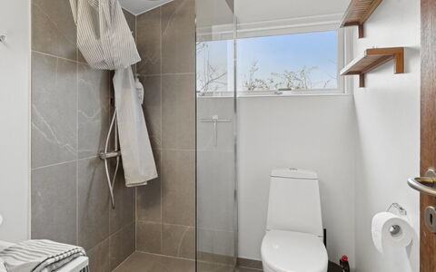 Gun - 300M to the Fjord: Badeværelse, Sanitærarmatur, Indretning, Toiletbræt, Toilet, Væg, Gulvbelægning, Etage, Loft, Håndvask